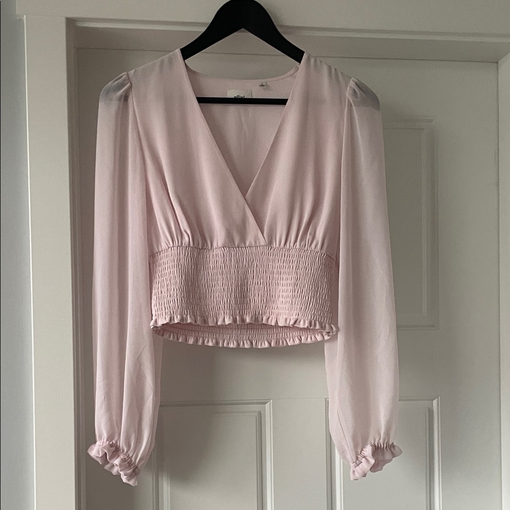 Wilfred Aritzia Elegant Pink V-Neck Blouse